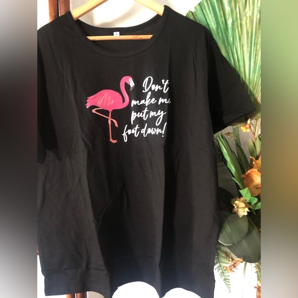 New! 🦩Flamingo Black T-Shirt 3X - Picture 1 of 5